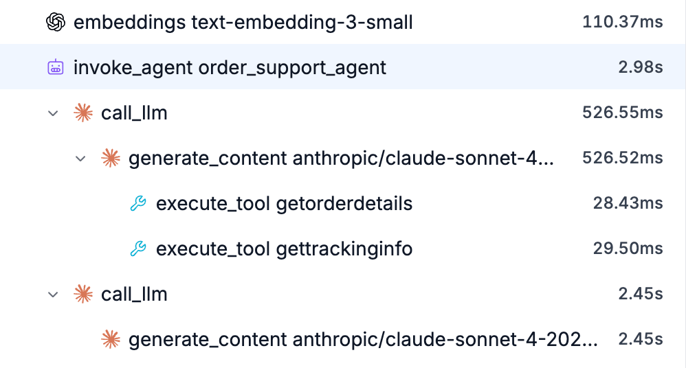 The sessions list in Oodle agent observability