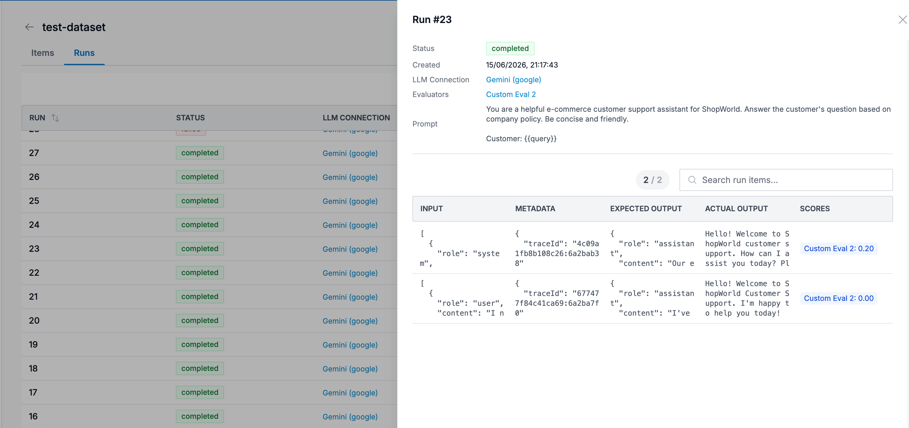 Datasets and experiments in Oodle built from real sessions